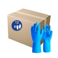 Silverlined Rubber Gloves Blue Size 10 Pack 12