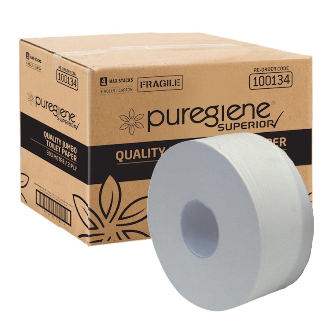 Puregiene Puregiene® Jumbo Toilet Tissue Superior 2 Ply 300m Carton 8