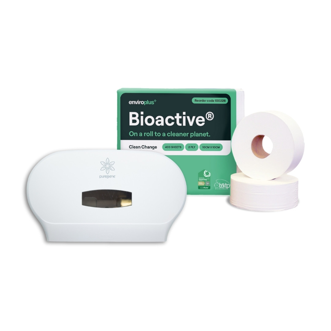 Puregiene Puregiene Jumbo Dispenser Double White & Enviroplus Toilet Tissue ...