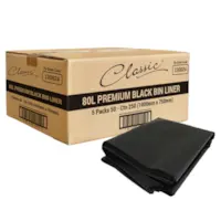 Classic® Bin Liners Black 80L Carton 250