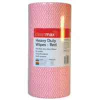 Cleanmax Heavy Duty Wipes Red 45m Roll Each