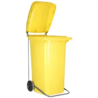 Wheelie Bin Lidlifta Stainless Steel Yellow 80L Each