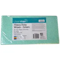 Cleanmax Heavy Duty Wipes Green 60cm x 30cm Pack 20
