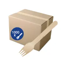 Envirochoice Fork Wooden 160mm Carton 1000